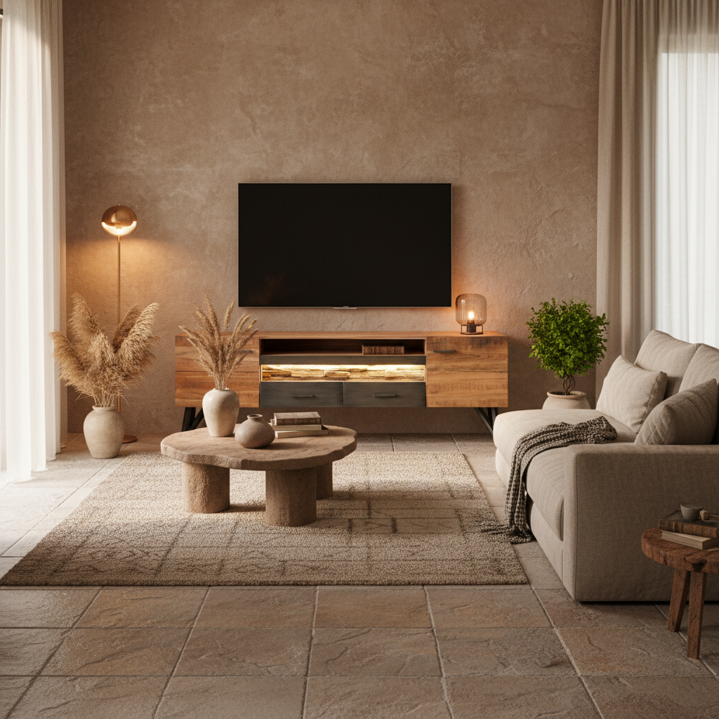 TV Unit Wood 160 × 50 cm Brown Black Finish