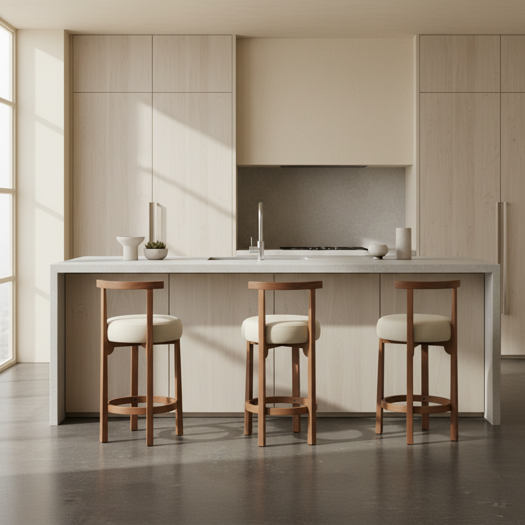 Luca Bar Stool – Handcrafted Solid Wood & Bespoke Upholstery