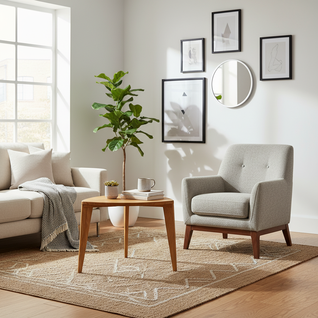 SANKO Sculptural Side Table – Handcrafted Solid Wood Tripod Design