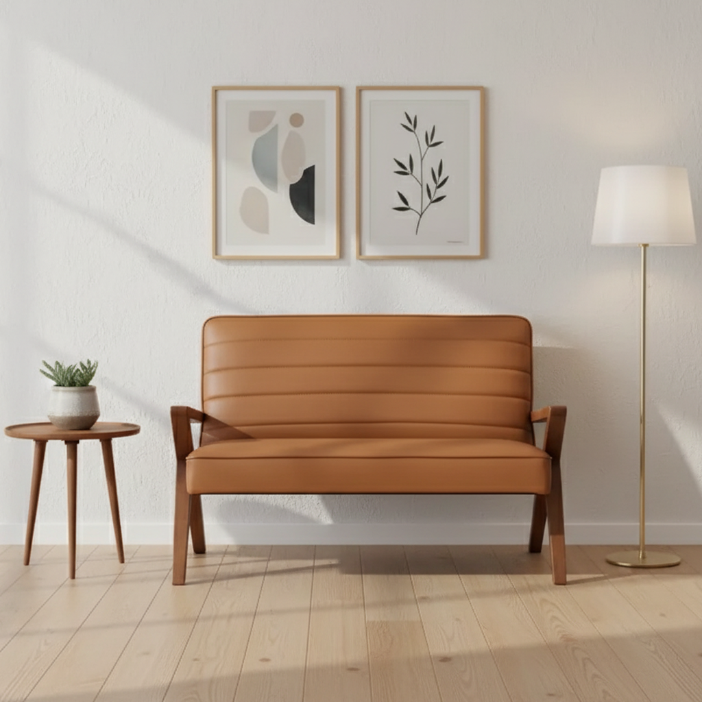 Retrostar Children's 2-Seater Sofa – Premium Leather & Solid Wood