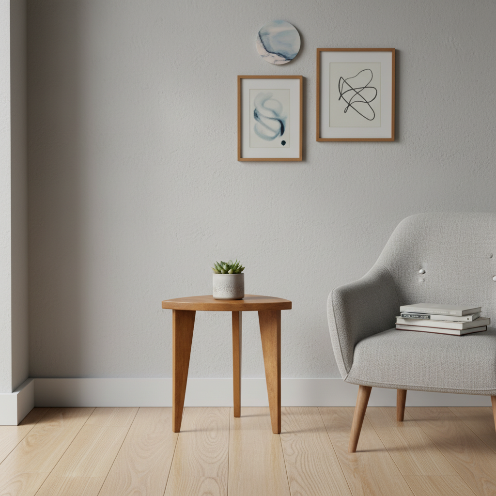 Kado Wooden Side Table & Stool – Handcrafted Solid Walnut Minimalism